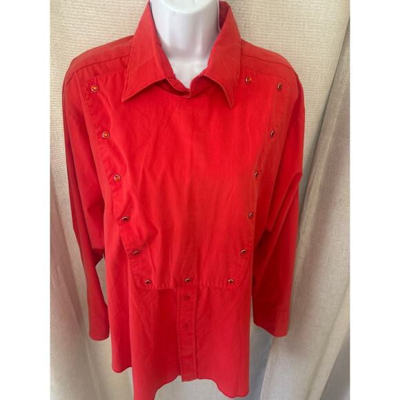 Vtg Panhandle Slim Red Rodeo  Western Shirt, Cowboy Dress Button Up Mens L USA - Picture 3 of 8